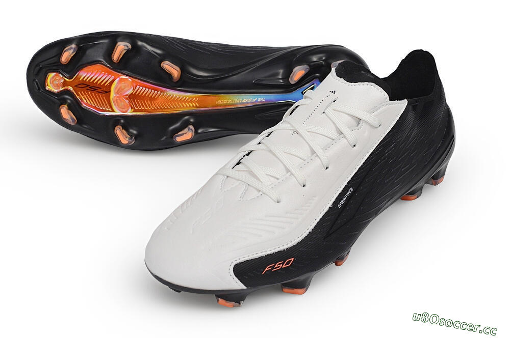Unisex Adidas F50 Elite FG Firm Ground Low-Tops Football Boots - White/Core Black/Solar Orange 3