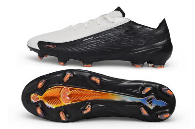 Unisex Adidas F50 Elite FG Firm Ground Low-Tops Football Boots - White/Core Black/Solar Orange