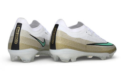 Unisex Nike Air Zoom Mercurial Vapor 17 Elite FG Firm Ground Low-Tops Football Boots - White/Metallic Gold/Mint Green