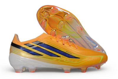 Unisex Adidas F50 Hyperfast Elite Laceless FG Firm Ground Low-Tops Football Boots - Orange/Solar Orange/Black