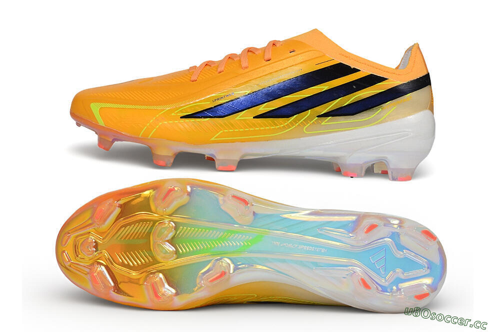 Unisex Adidas F50 Hyperfast Elite Laceless FG Firm Ground Low-Tops Football Boots - Orange/Solar Orange/Black 1