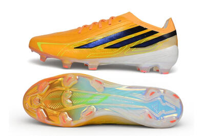 Unisex Adidas F50 Hyperfast Elite Laceless FG Firm Ground Low-Tops Football Boots - Orange/Solar Orange/Black