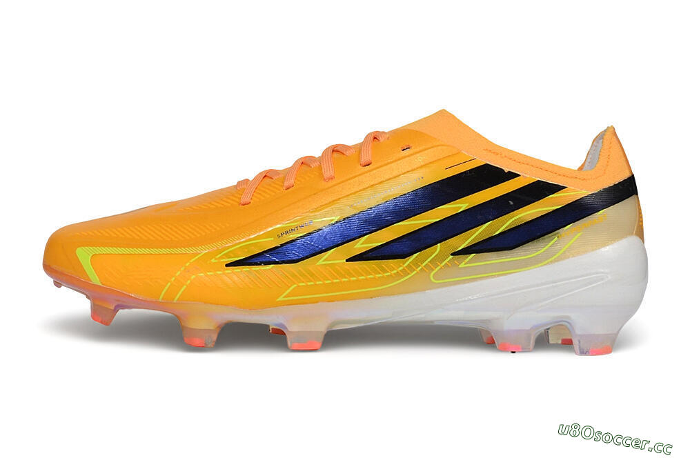 Unisex Adidas F50 Hyperfast Elite Laceless FG Firm Ground Low-Tops Football Boots - Orange/Solar Orange/Black 0