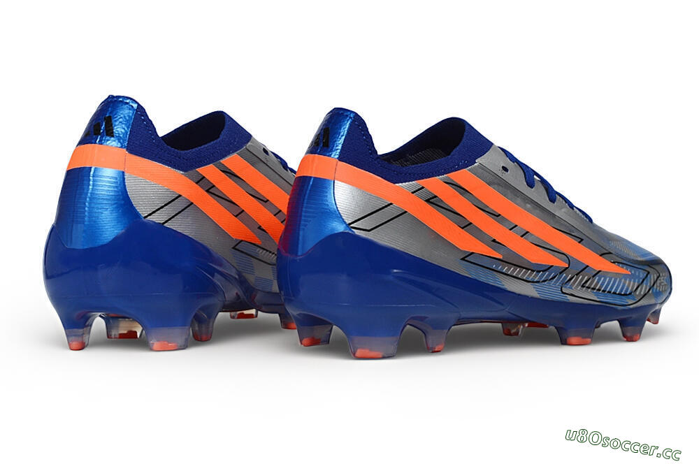 Unisex Adidas F50 Hyperfast Elite Laceless FG Firm Ground Low-Tops Football Boots - Silver/Lucid Blue/Solar Red 6