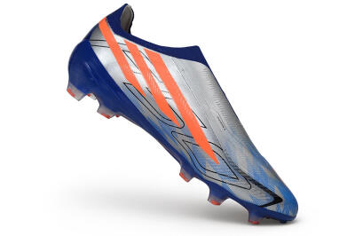 Unisex Adidas F50 Hyperfast Elite Laceless FG Firm Ground Low-Tops Football Boots - Blue/Silver Metallic/Solar Red