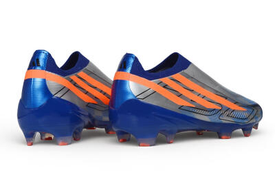 Unisex Adidas F50 Hyperfast Elite Laceless FG Firm Ground Low-Tops Football Boots - Blue/Silver Metallic/Solar Red