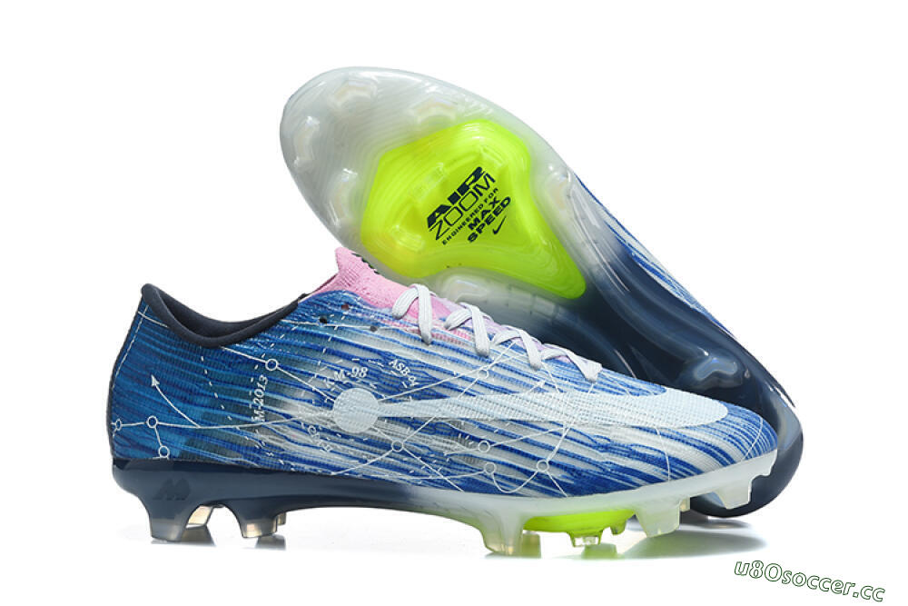 Unisex Nike Air Zoom Mercurial Superfly 11 Elite FG Firm Ground Low-Tops Football Boots - Blue/Baltic Blue/Neon Lime 2