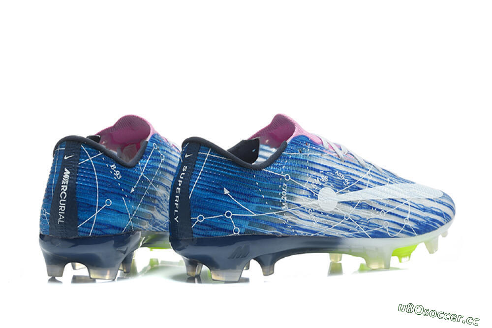 Unisex Nike Air Zoom Mercurial Superfly 11 Elite FG Firm Ground Low-Tops Football Boots - Blue/Baltic Blue/Neon Lime 9