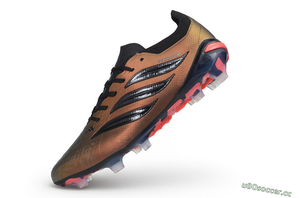 Unisex Adidas Predator 26 Elite FG Firm Ground Low-Tops Football Boots - Bronze/Metallic Bronze/Core Black 5