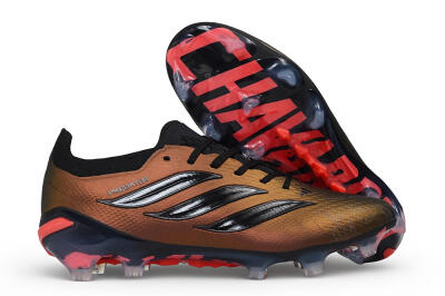 Unisex Adidas Predator 26 Elite FG Firm Ground Low-Tops Football Boots - Bronze/Metallic Bronze/Core Black