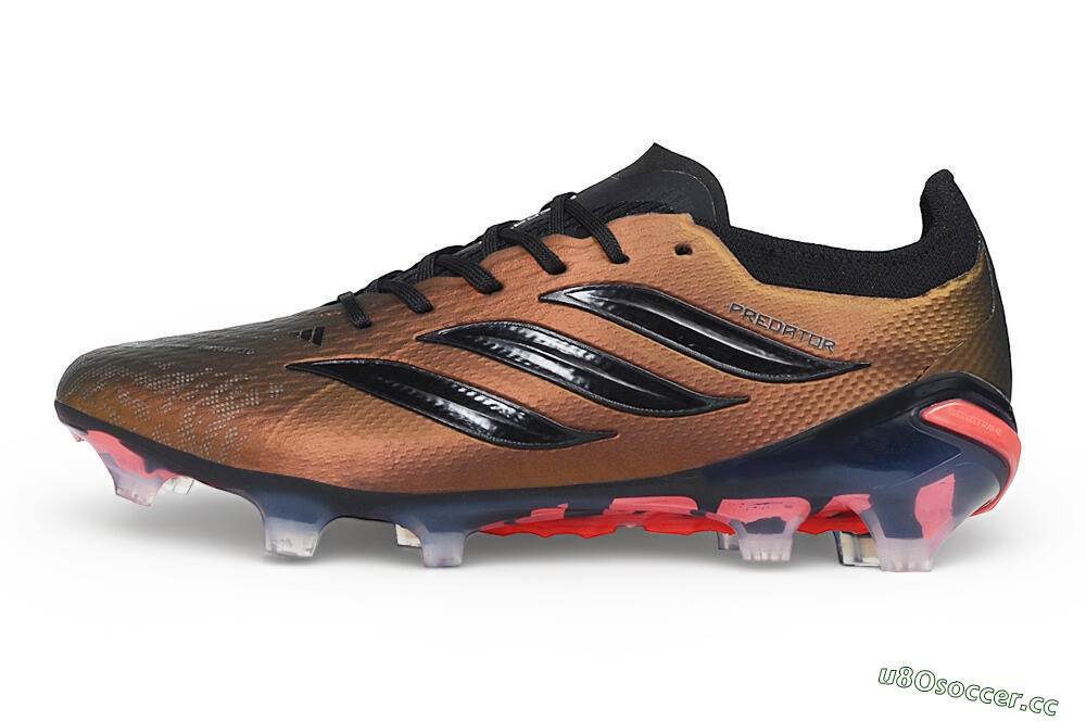 Unisex Adidas Predator 26 Elite FG Firm Ground Low-Tops Football Boots - Bronze/Metallic Bronze/Core Black 0