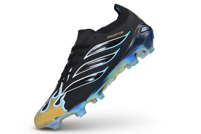 Unisex Adidas Predator 26 Elite FG Firm Ground Low-Tops Football Boots - Black/Core Black/Metallic Gold