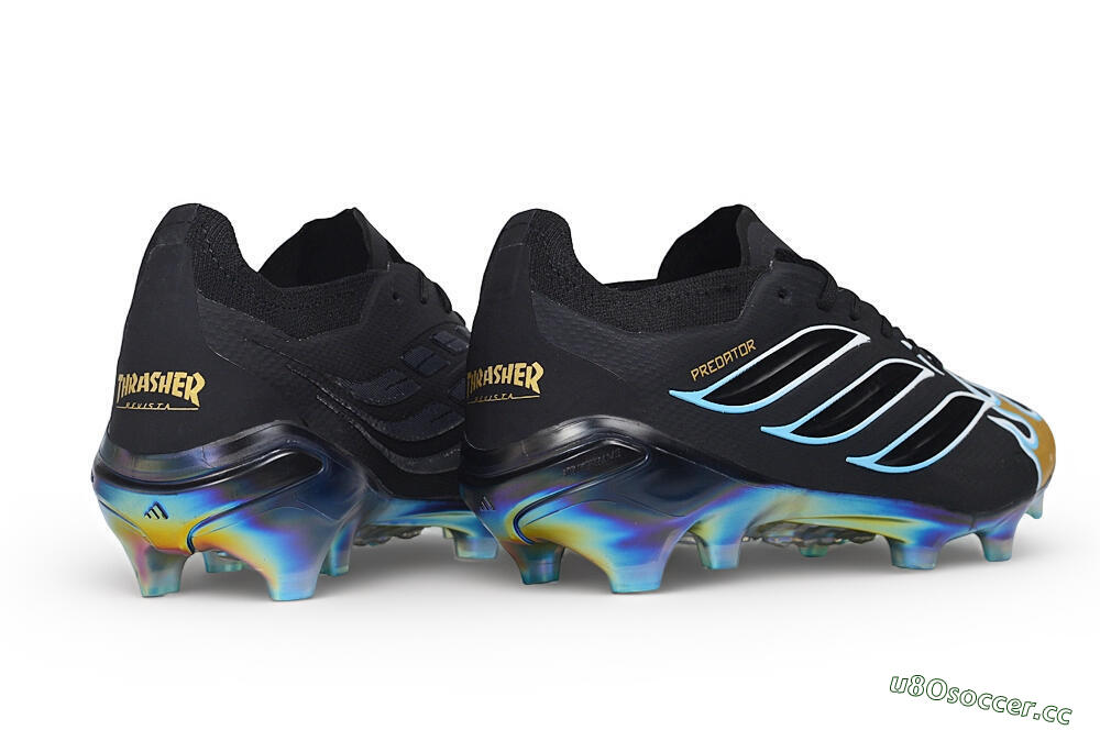 Unisex Adidas Predator 26 Elite FG Firm Ground Low-Tops Football Boots - Black/Core Black/Metallic Gold 6