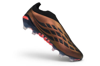 Unisex Adidas Predator 26 Elite Laceless FG Firm Ground Low-Tops Football Boots - Bronze/Metallic Bronze/Core Black