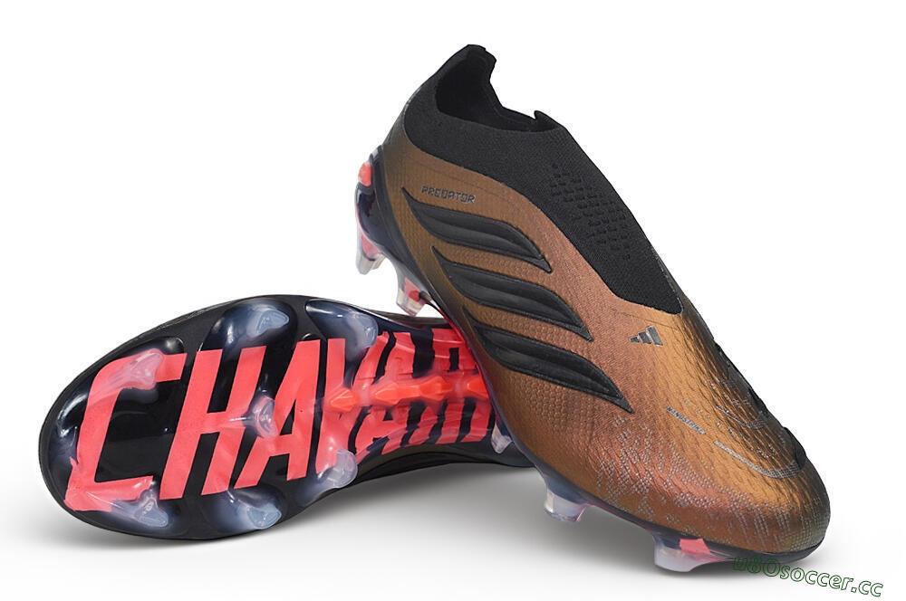 Unisex Adidas Predator 26 Elite Laceless FG Firm Ground Low-Tops Football Boots - Bronze/Metallic Bronze/Core Black 3