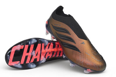 Unisex Adidas Predator 26 Elite Laceless FG Firm Ground Low-Tops Football Boots - Bronze/Metallic Bronze/Core Black