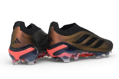 Unisex Adidas Predator 26 Elite Laceless FG Firm Ground Low-Tops Football Boots - Bronze/Metallic Bronze/Core Black