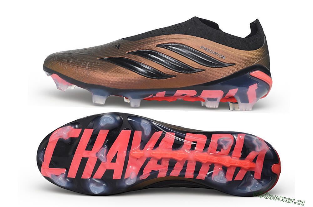 Unisex Adidas Predator 26 Elite Laceless FG Firm Ground Low-Tops Football Boots - Bronze/Metallic Bronze/Core Black 1