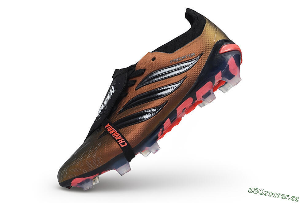 Unisex Adidas Predator 26 Elite Fold-Over Tongue FG Firm Ground Low-Tops Football Boots - Bronze/Metallic Bronze/Core Black 5