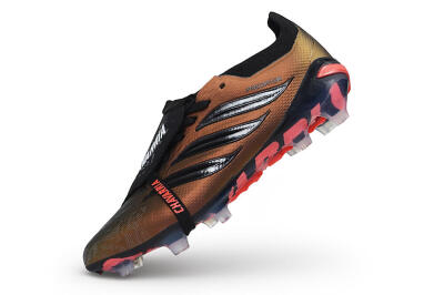 Unisex Adidas Predator 26 Elite Fold-Over Tongue FG Firm Ground Low-Tops Football Boots - Bronze/Metallic Bronze/Core Black