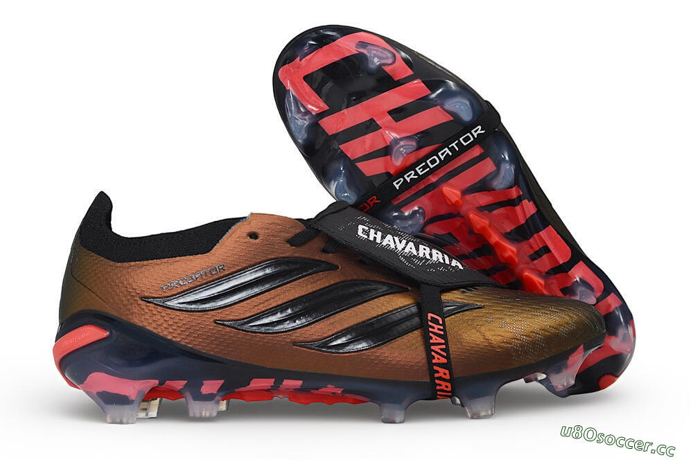 Unisex Adidas Predator 26 Elite Fold-Over Tongue FG Firm Ground Low-Tops Football Boots - Bronze/Metallic Bronze/Core Black 2