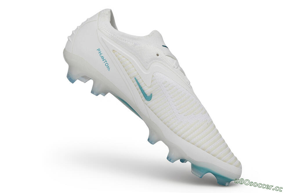 Men's Nike Phantom 6 Elite Low FG Firm Ground Low-Tops Football Boots - White/Summit White/Baltic Blue 4