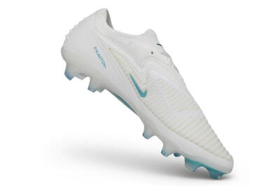 Men's Nike Phantom 6 Elite Low FG Firm Ground Low-Tops Football Boots - White/Summit White/Baltic Blue
