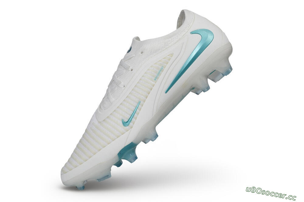 Men's Nike Phantom 6 Elite Low FG Firm Ground Low-Tops Football Boots - White/Summit White/Baltic Blue 5