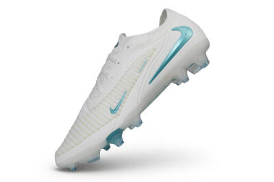 Men's Nike Phantom 6 Elite Low FG Firm Ground Low-Tops Football Boots - White/Summit White/Baltic Blue