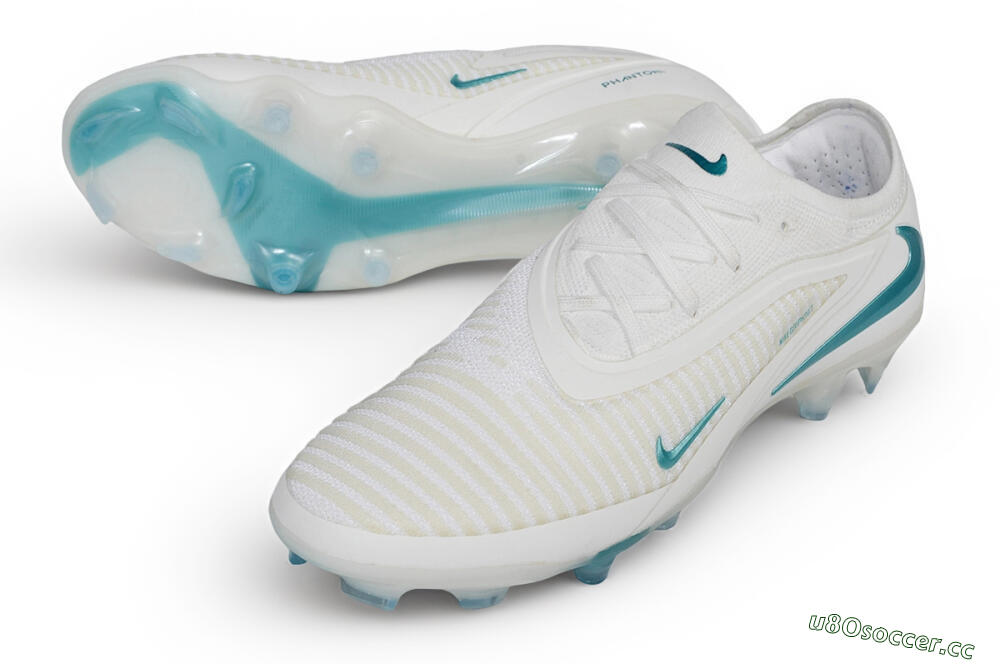 Men's Nike Phantom 6 Elite Low FG Firm Ground Low-Tops Football Boots - White/Summit White/Baltic Blue 3