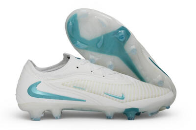 Men's Nike Phantom 6 Elite Low FG Firm Ground Low-Tops Football Boots - White/Summit White/Baltic Blue