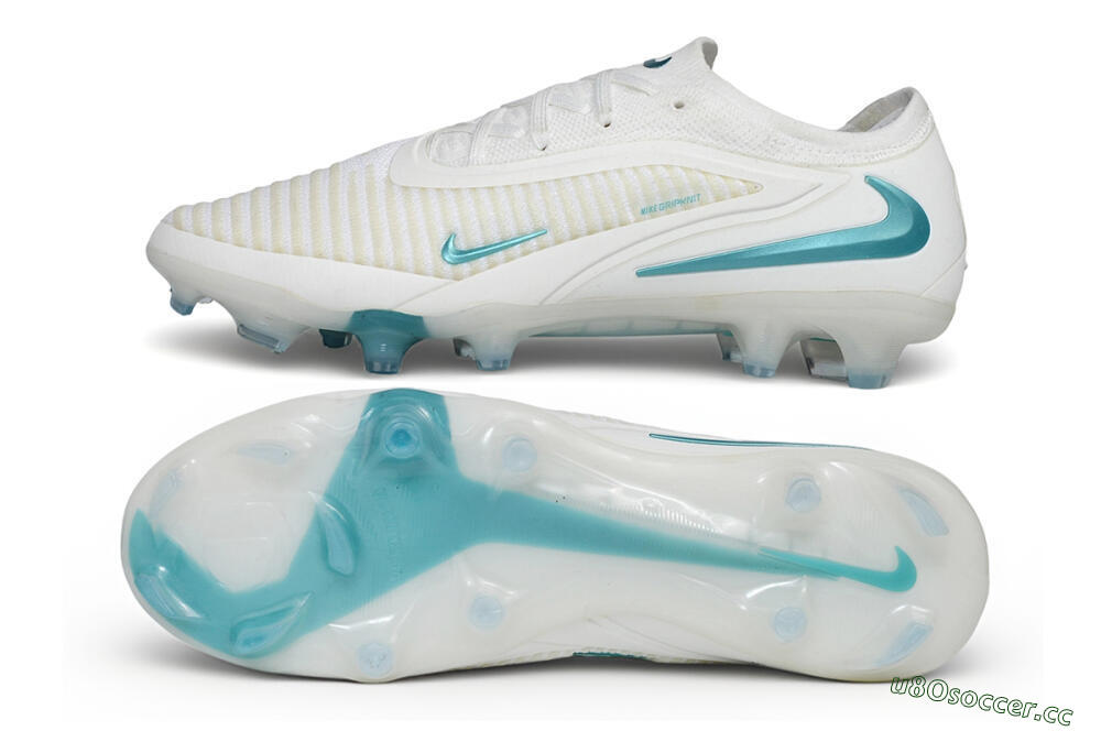 Men's Nike Phantom 6 Elite Low FG Firm Ground Low-Tops Football Boots - White/Summit White/Baltic Blue 1