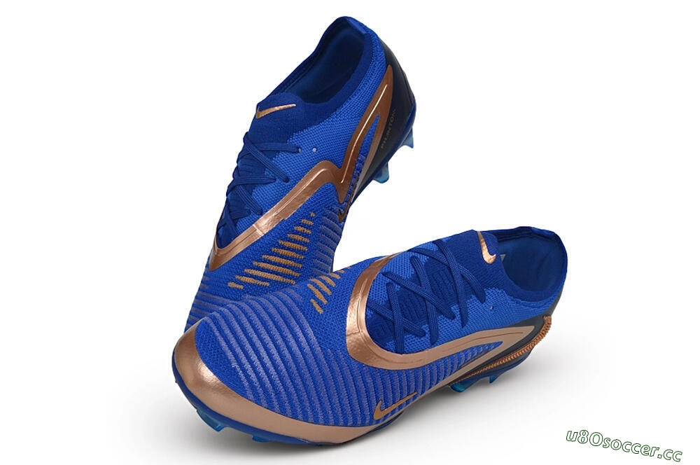Unisex Nike Phantom 6 Elite Low FG Firm Ground Low-Tops Football Boots - Blue/Royal Blue/Metallic Copper 3