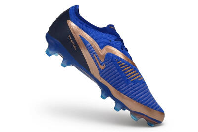 Unisex Nike Phantom 6 Elite Low FG Firm Ground Low-Tops Football Boots - Blue/Royal Blue/Metallic Copper