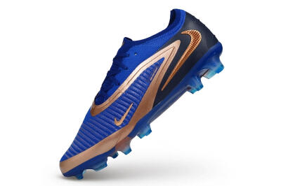 Unisex Nike Phantom 6 Elite Low FG Firm Ground Low-Tops Football Boots - Blue/Royal Blue/Metallic Copper