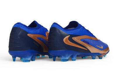 Unisex Nike Phantom 6 Elite Low FG Firm Ground Low-Tops Football Boots - Blue/Royal Blue/Metallic Copper