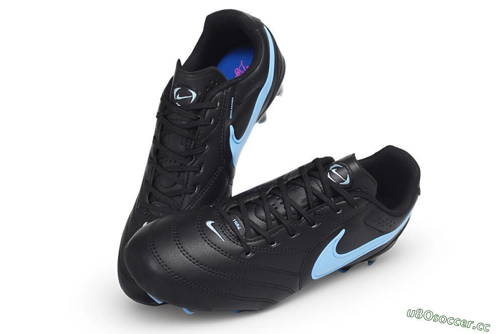 Men's Nike Tiempo Ligera Pro FG Firm Ground Low-Tops Football Boots - Black/Black/University Blue 0