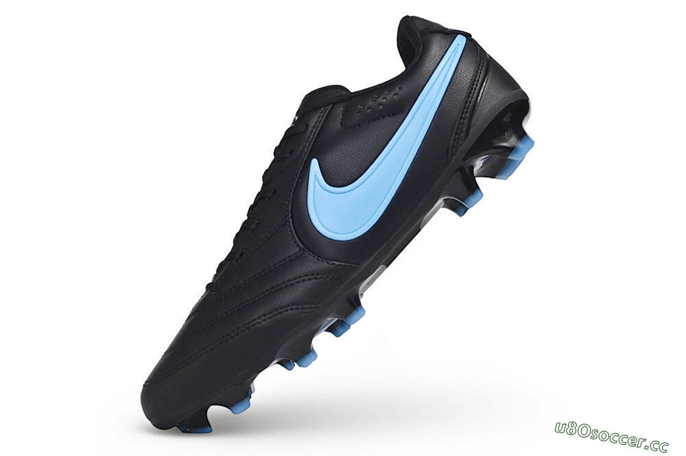 Men's Nike Tiempo Ligera Pro FG Firm Ground Low-Tops Football Boots - Black/Black/University Blue 4