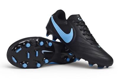Men's Nike Tiempo Ligera Pro FG Firm Ground Low-Tops Football Boots - Black/Black/University Blue