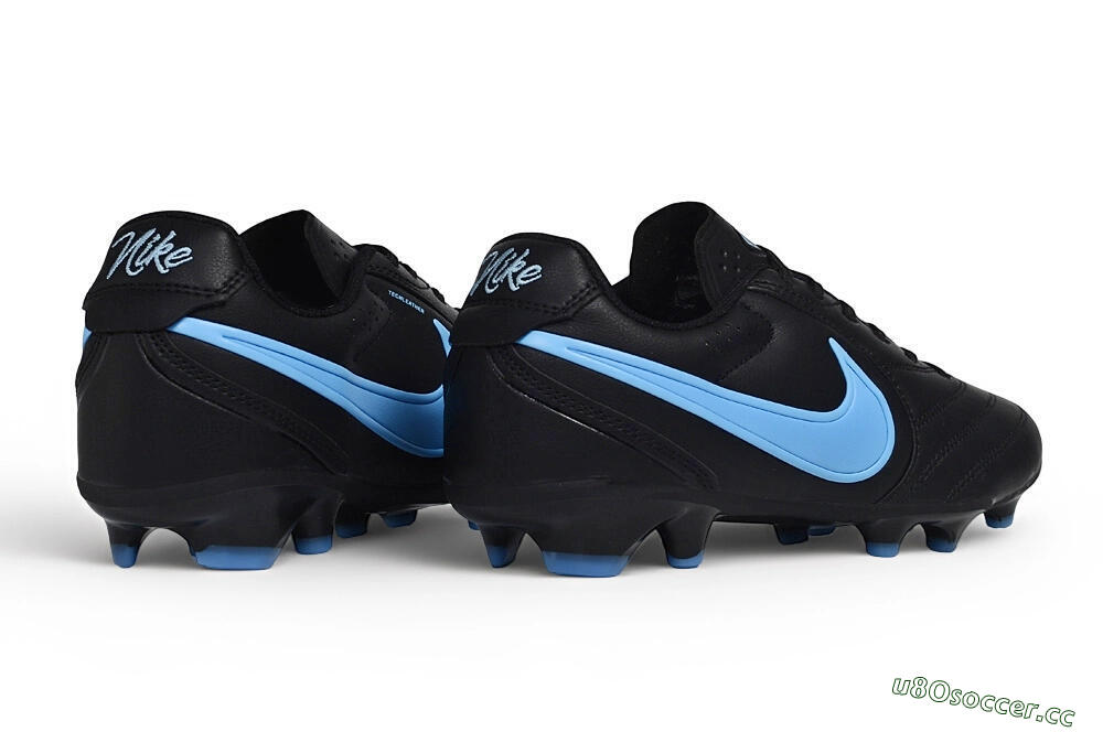 Men's Nike Tiempo Ligera Pro FG Firm Ground Low-Tops Football Boots - Black/Black/University Blue 5