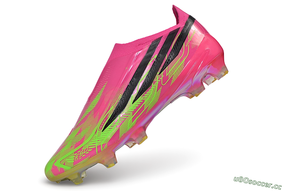 Adidas F50 Hyperfast Elite Laceless FG Firm Ground Low-Tops Football Boots - Pink/Lucid Pink/Solar Green 6