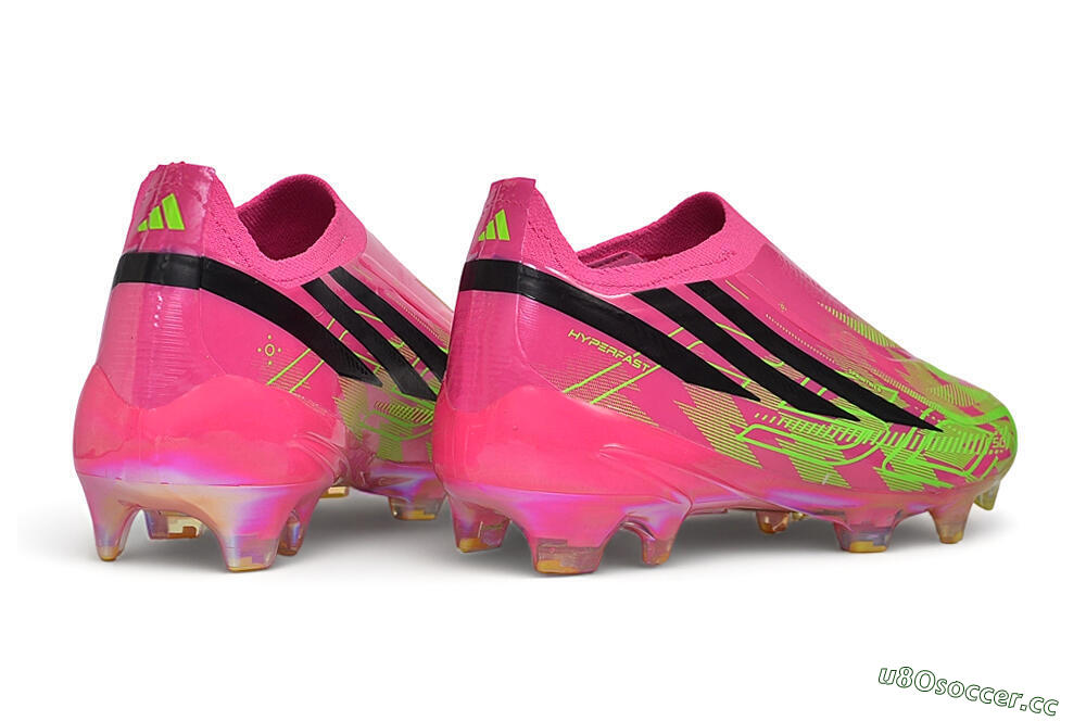 Adidas F50 Hyperfast Elite Laceless FG Firm Ground Low-Tops Football Boots - Pink/Lucid Pink/Solar Green 7