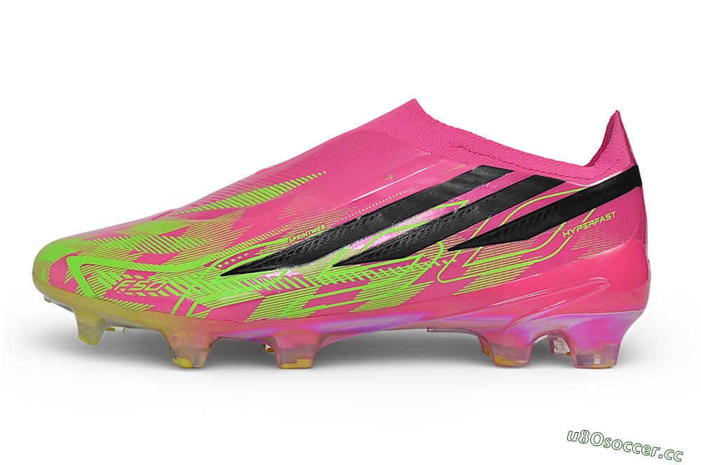 Adidas F50 Hyperfast Elite Laceless FG Firm Ground Low-Tops Football Boots - Pink/Lucid Pink/Solar Green 0