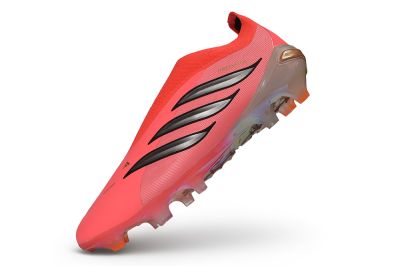 Unisex Adidas Predator 26 Elite Laceless FG Firm Ground Low-Tops Football Boots - Pink/Solar Pink/Metallic Silver