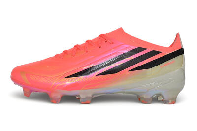 Adidas F50 Hyperfast Elite FG Firm Ground Low-Tops Football Boots - Pink/Solar Pink/Lucid Lemon