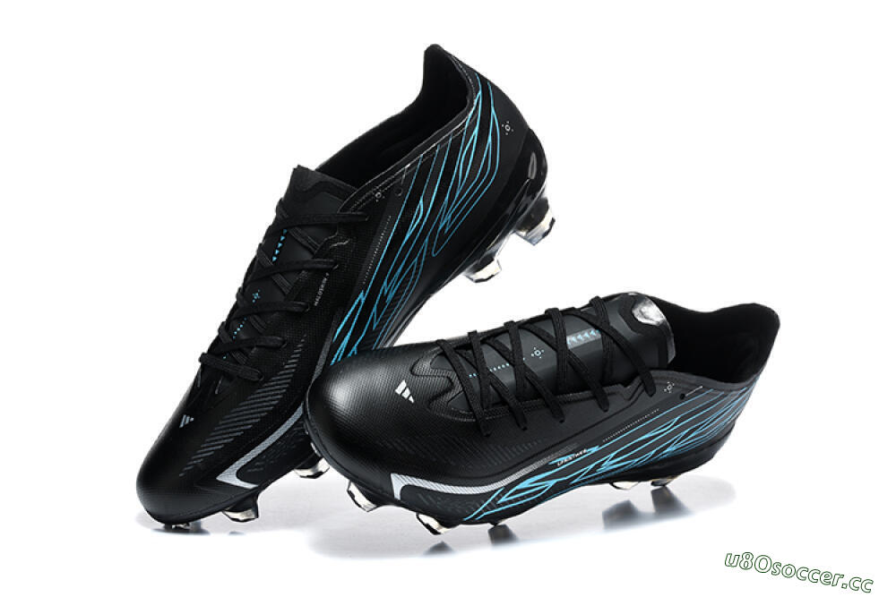 Unisex Adidas F50 Hyperfast Elite FG Firm Ground Low-Tops Football Boots - Black/Core Black/Electric Blue 6
