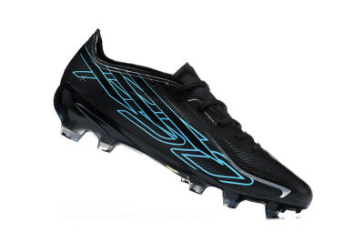 Unisex Adidas F50 Hyperfast Elite FG Firm Ground Low-Tops Football Boots - Black/Core Black/Electric Blue
