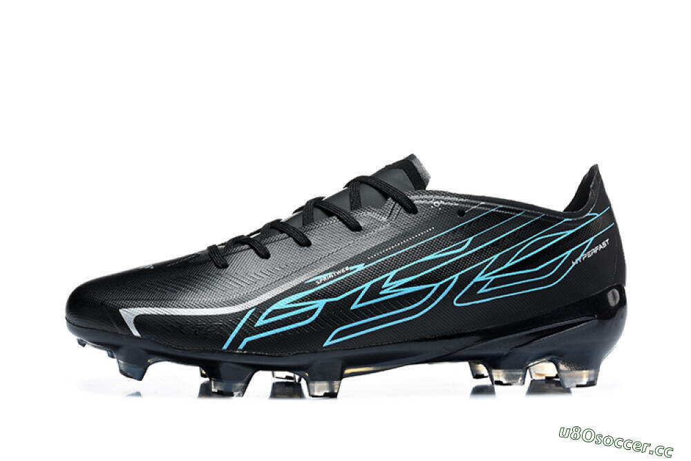 Unisex Adidas F50 Hyperfast Elite FG Firm Ground Low-Tops Football Boots - Black/Core Black/Electric Blue 0