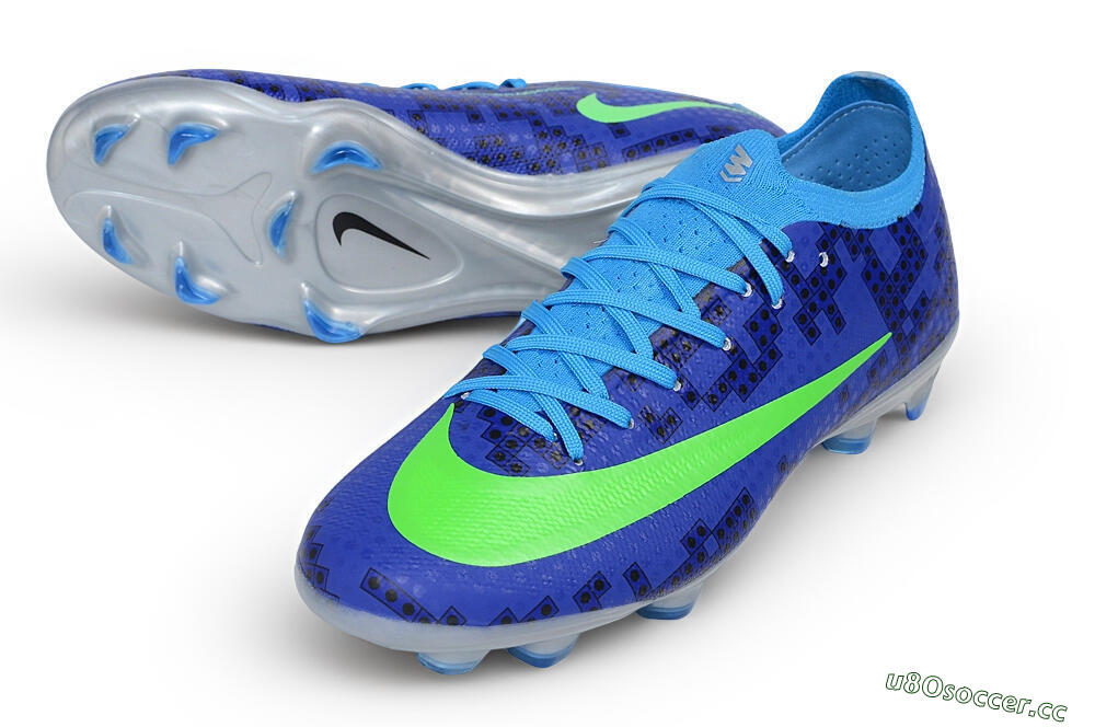 Unisex Nike Air Zoom Mercurial Vapor 17 Elite FG Firm Ground Low-Tops Football Boots - Blue/Electric Blue/Volt Green 3