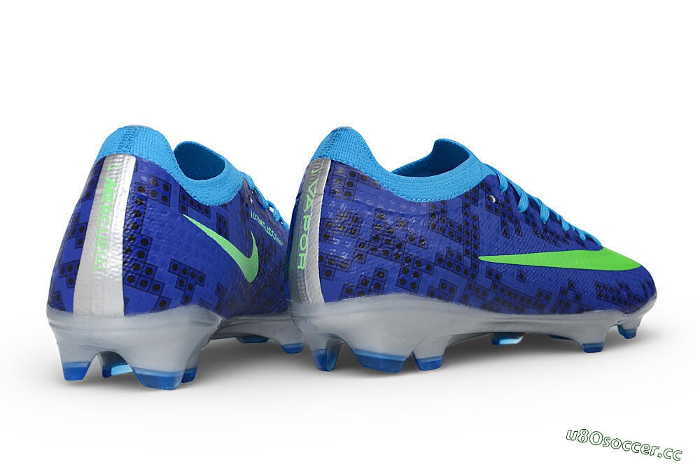 Unisex Nike Air Zoom Mercurial Vapor 17 Elite FG Firm Ground Low-Tops Football Boots - Blue/Electric Blue/Volt Green 6